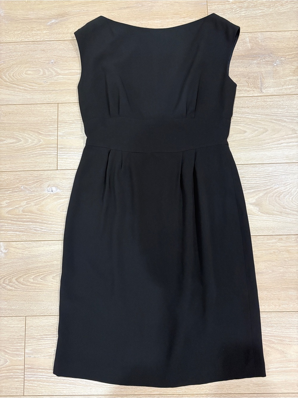 Lauren Ralph Lauren Black Sheath Dress Boat Neck Sleeveless Size 10 LBD